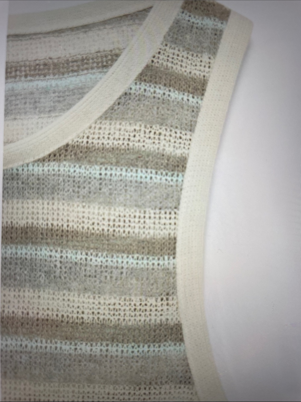 M. Alluring Striped Knit Tank and Skirt Set in Cream , Grey and Blue - Picture 7 of 13